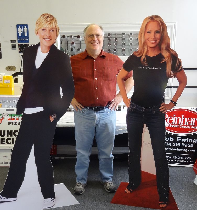 Ellen and Cindy Standees