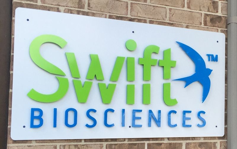 Swift Biosciences laser cut acrylic